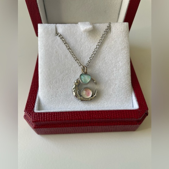 Jewelry - Celestial Necklace With Moon And Heart